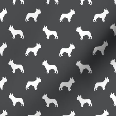 french bulldog fabric dog silhouette fabric - shadow