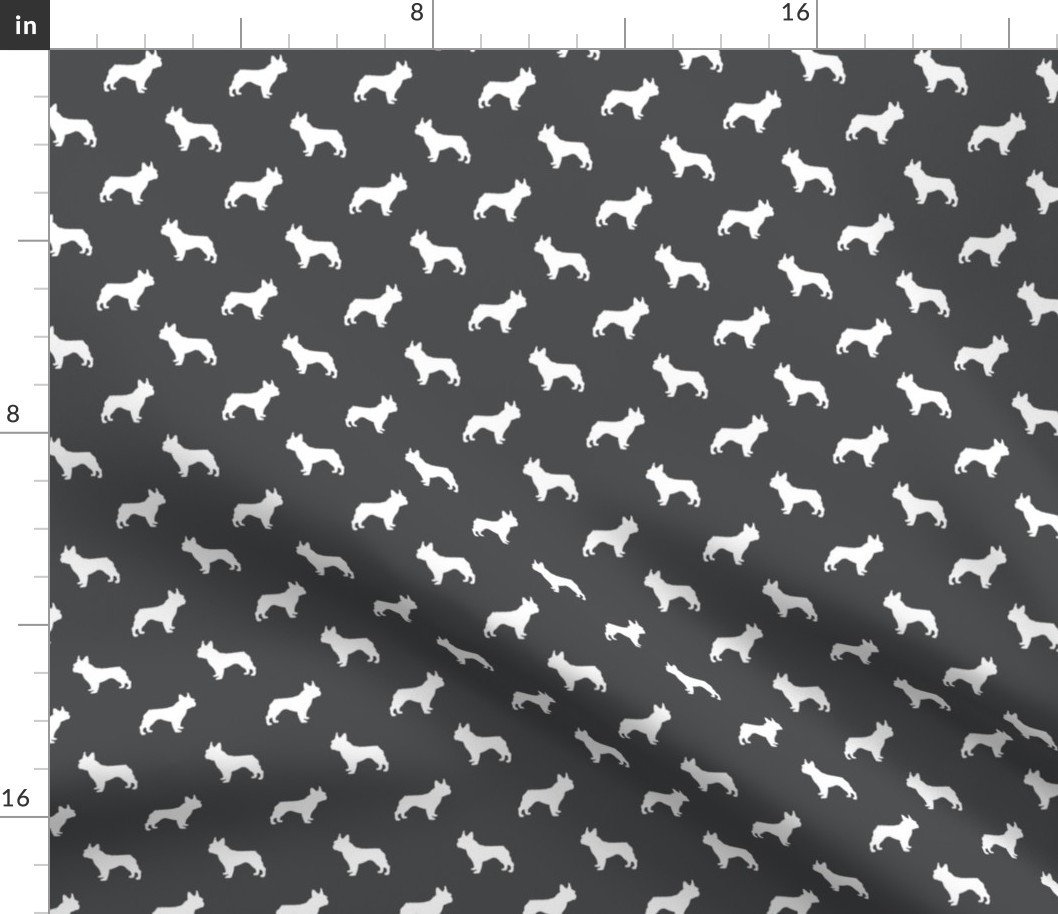 french bulldog fabric dog silhouette fabric - shadow