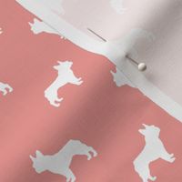 french bulldog fabric dog silhouette fabric - sweet pink