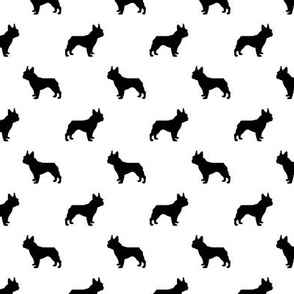 french bulldog fabric dog silhouette fabric - white