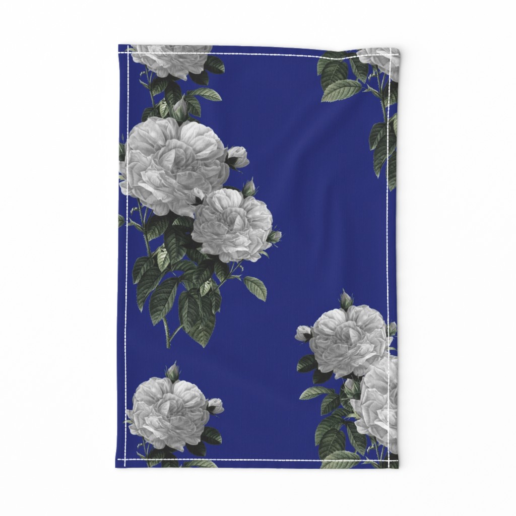 Redoute' Roses ~ Riot of  White Blooms on Bandy Blue ~ Special Version