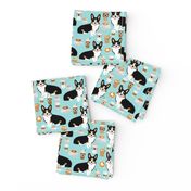 corgi tri colored corgis and coffees fabric - cute corgi design