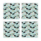 corgi tri colored corgis and coffees fabric - cute corgi design