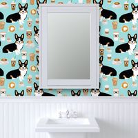 corgi tri colored corgis and coffees fabric - cute corgi design