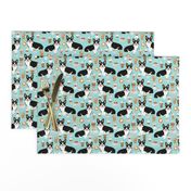 corgi tri colored corgis and coffees fabric - cute corgi design