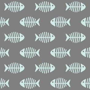 Aqua Fishes on Grey