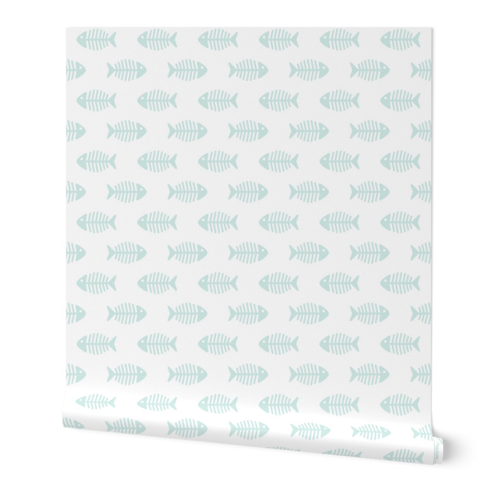 Large Aqua Fishes on White