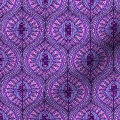 Marrakesh Ultraviolet Purple Bohemian Watercolor Ogee Leaves of purple