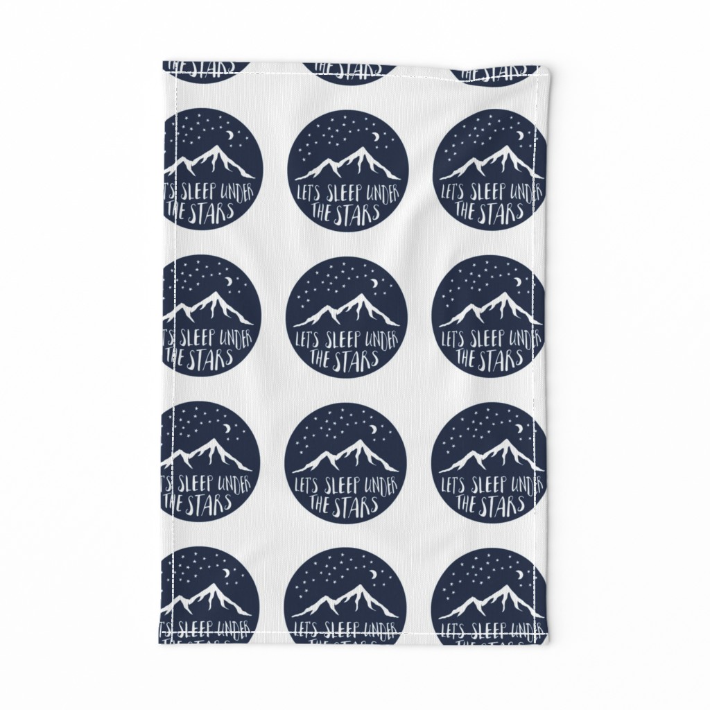 Navy 6"x6" Let's sleep under the stars quilt blocks