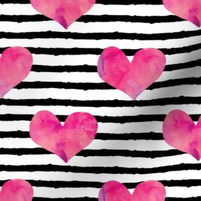 (large scale) watercolor hearts || stripes