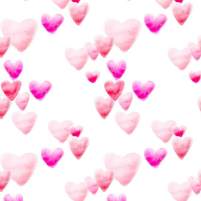 Watercolor Hearts // Hot Pinks