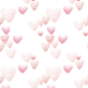 Watercolor Hearts // Blush