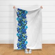 Mid Century Modern Cocktail Flower Border Print ~ Electric Blue