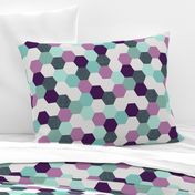 mermaid hexagons // purple + aqua