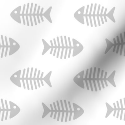 Large Grey Fishes on White