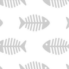 Large Grey Fishes on White