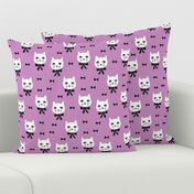 fancy cat // purple cat bows cat head fabric cute cat design