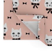 fancy cat // cute cat blush fabric bows bow fabric andrea lauren design
