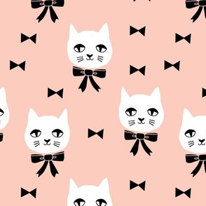 fancy cat // cute cat blush fabric bows bow fabric andrea lauren design