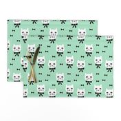 fancy cat // mint green cat head fabric cat and bow cute pet cat fabric