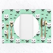 fancy cat // mint green cat head fabric cat and bow cute pet cat fabric