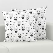 fancy cat // black and white cat head fabric best cat head design cute girls bows fabric