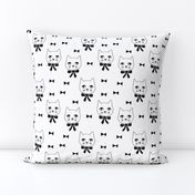 fancy cat // black and white cat head fabric best cat head design cute girls bows fabric