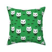 fancy cat // kelly green cat fabric cute cats design 