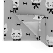 fancy cat // cats grey cat head fabric cute cats design best cats fabric