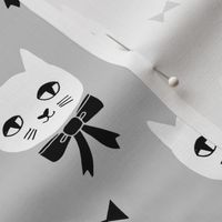 fancy cat // cats grey cat head fabric cute cats design best cats fabric