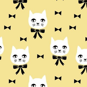 fancy cat // pastel yellow cat design cute nursery baby cats