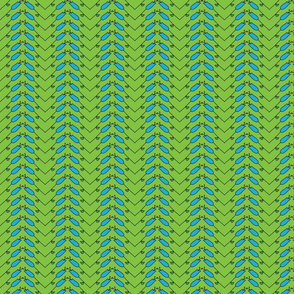 Flower Chevron - Green