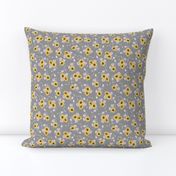 Ditsy Sunflowers Gray