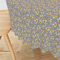 Ditsy Sunflowers Gray