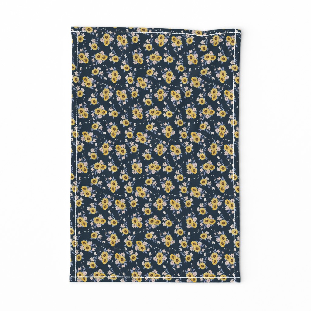 Ditsy Sunflowers Navy