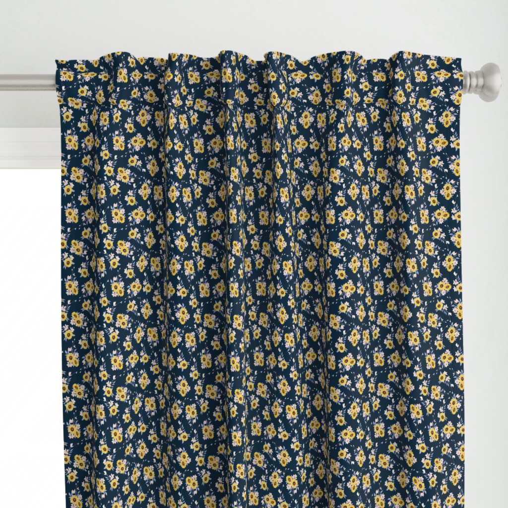 Ditsy Sunflowers Navy