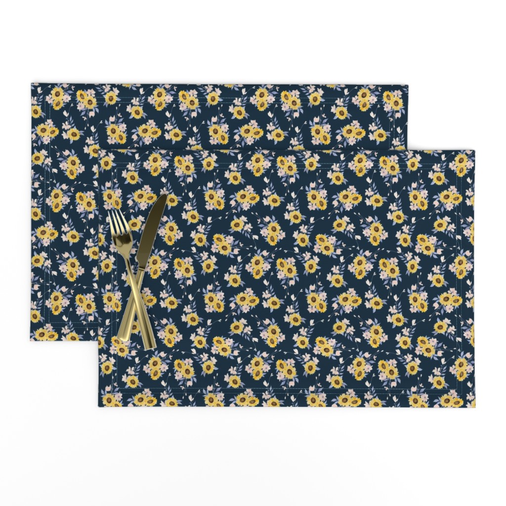 Ditsy Sunflowers Navy