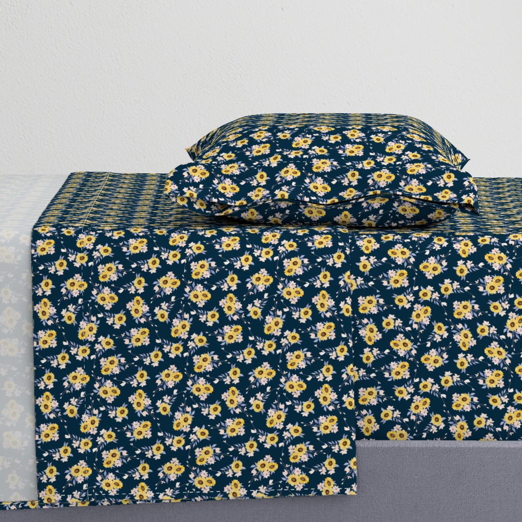 Ditsy Sunflowers Navy