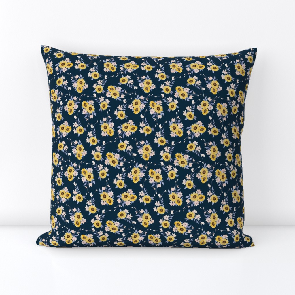 Ditsy Sunflowers Navy