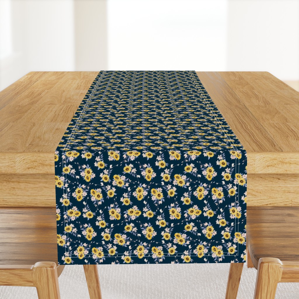 Ditsy Sunflowers Navy