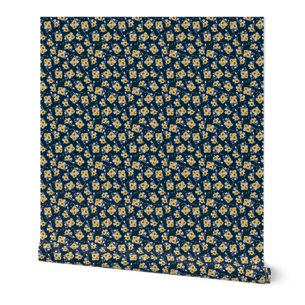 Ditsy Sunflowers Navy