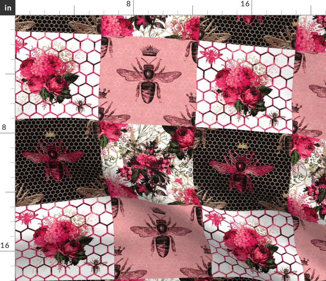 Queen Bee Opulence Pink  Patchwork