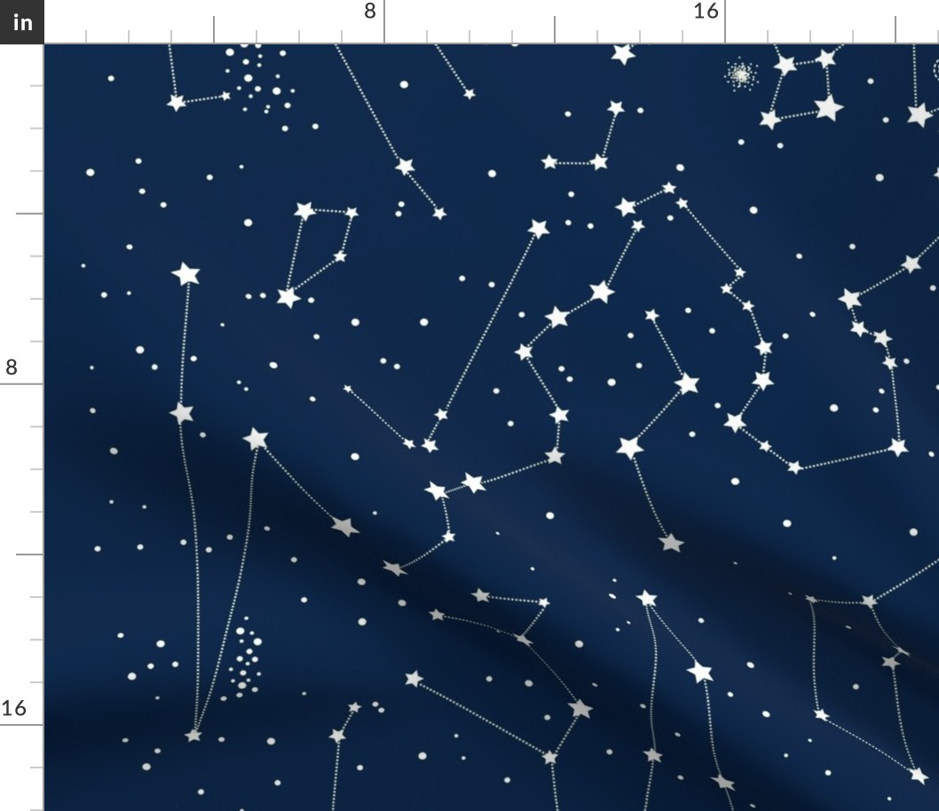 Star Map -dark blue - 42 inch width