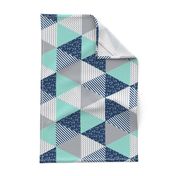 triangle quilt baby fabric cute baby cheater quilt crib sheet baby blanket baby nursery mint navy blue and grey