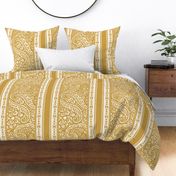 IKAT CACHEMIRE gold  paisley  stripe n