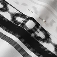 IKAT CACHEMIRE stripe black & white paisley