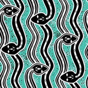 Snakes a-slither on light turquoise by Su_G_©SuSchaefer