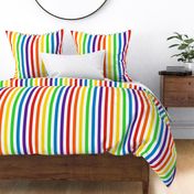 Vertical Rainbow and White Stripes
