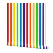 Vertical Rainbow and White Stripes