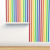 Vertical Rainbow and White Stripes